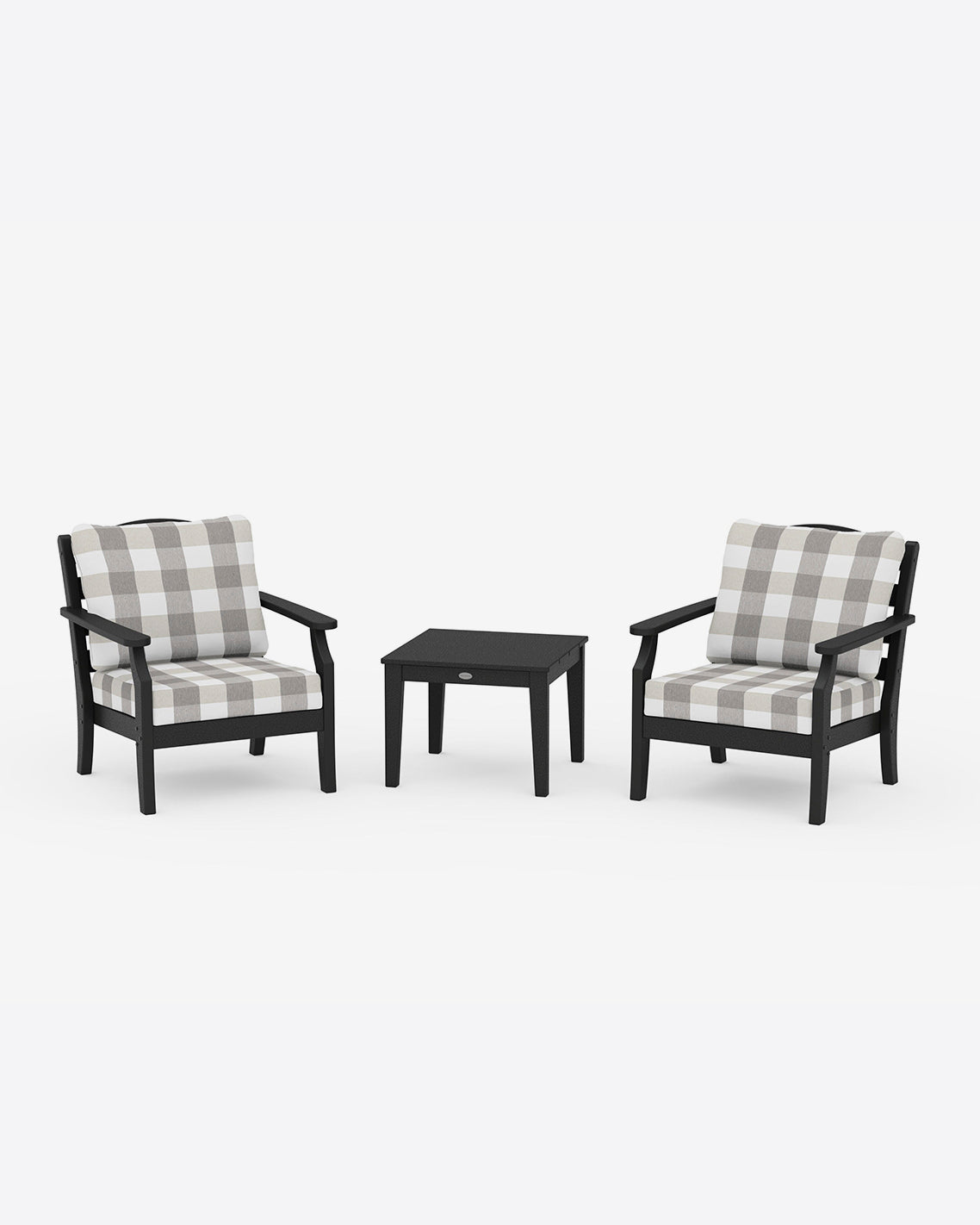 buffalo plaid patio umbrellas Savannah 3-Piece Seating Set – Buffalo Plaid Navy