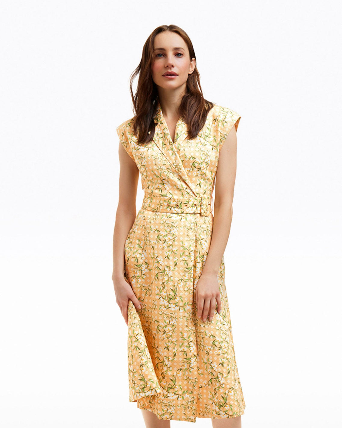 Addison Short Sleeve Midi Shirtdress in Floral Rattan Draper James Addison Short Sleeve Midi Shirtdress in Floral Rattan Draper James
