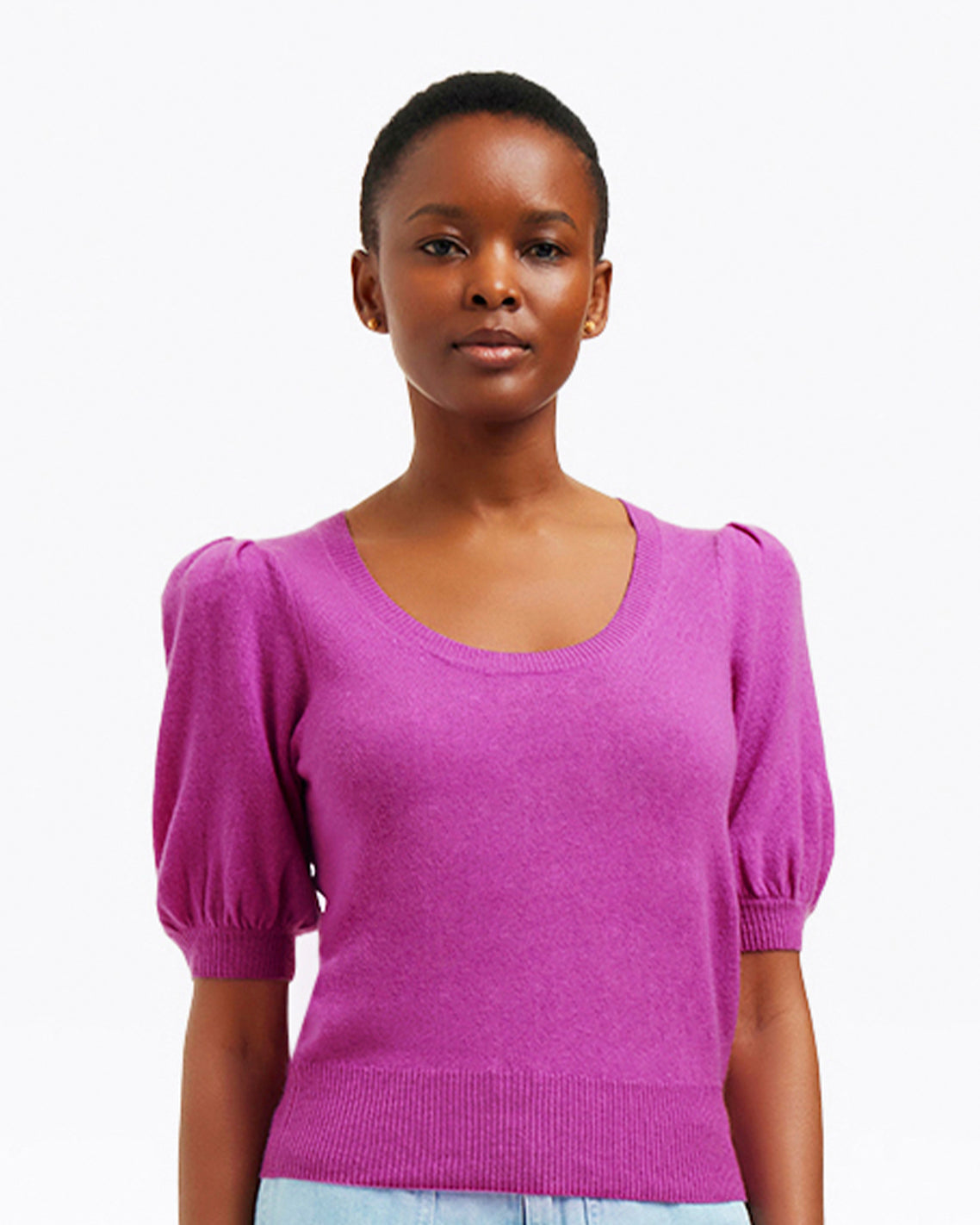 cashmere sweater dress short Wool and cashmere short knit dress Woman, White