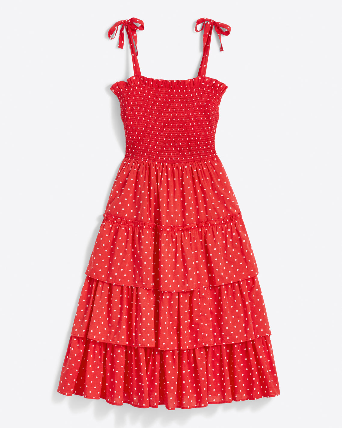 Taylor Tiered Dress in Red Polka Dot – Draper James