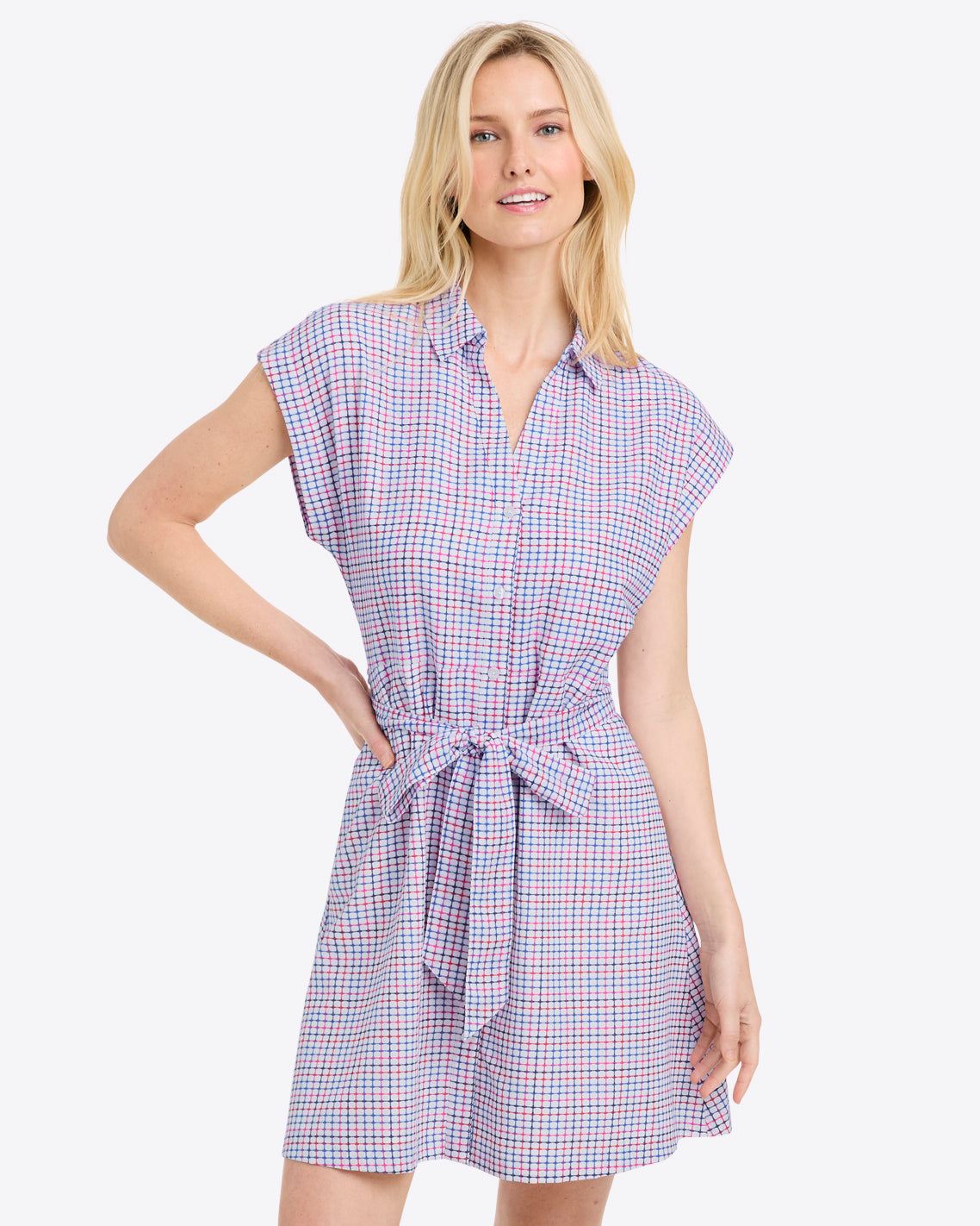 Trisha Shirtdress | Color - Stitched Grid / 2X | Draper James Trisha Shirtdress | Color - Stitched Grid / 2X | Draper James