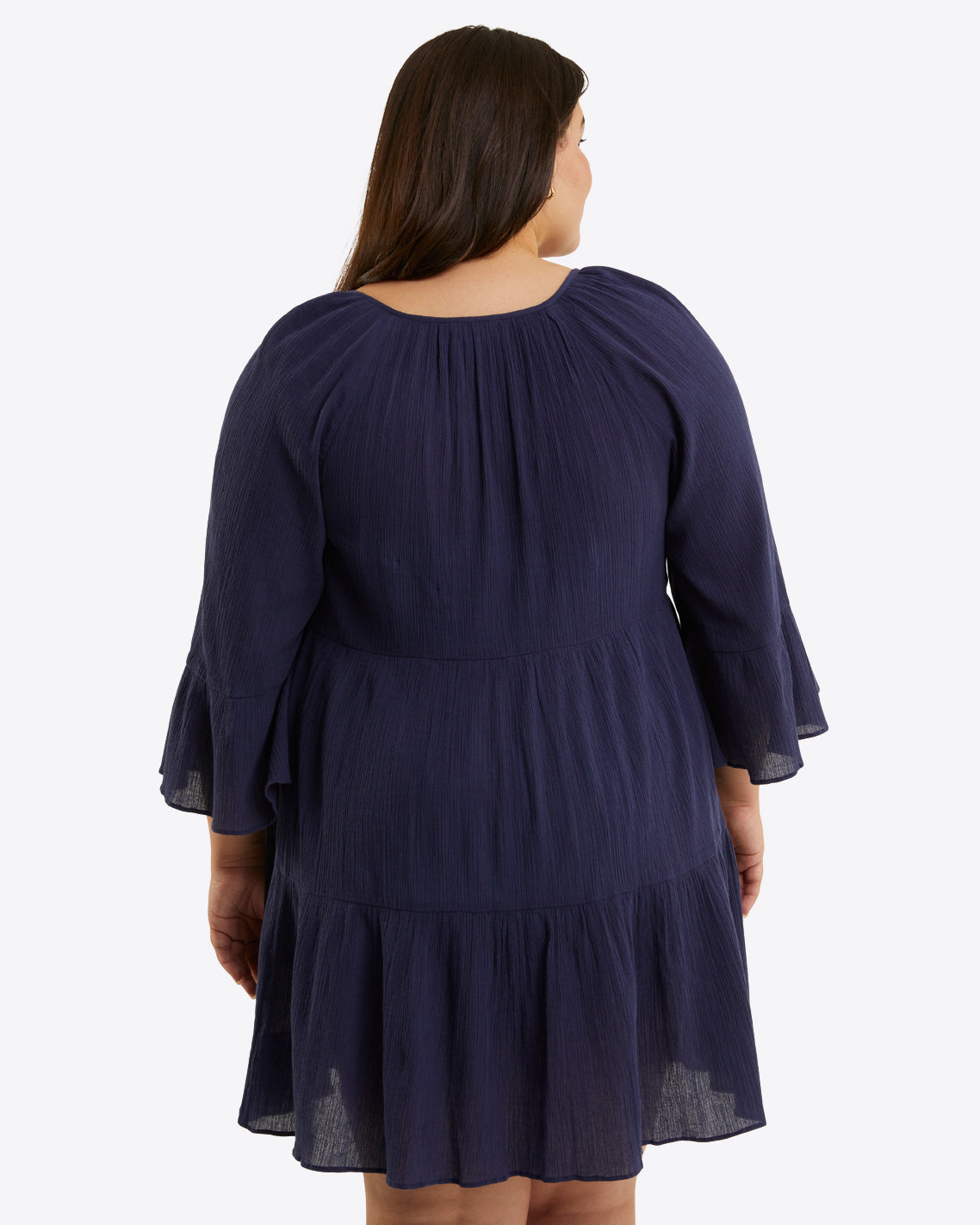 Crinkle Cotton Tiered Coverup