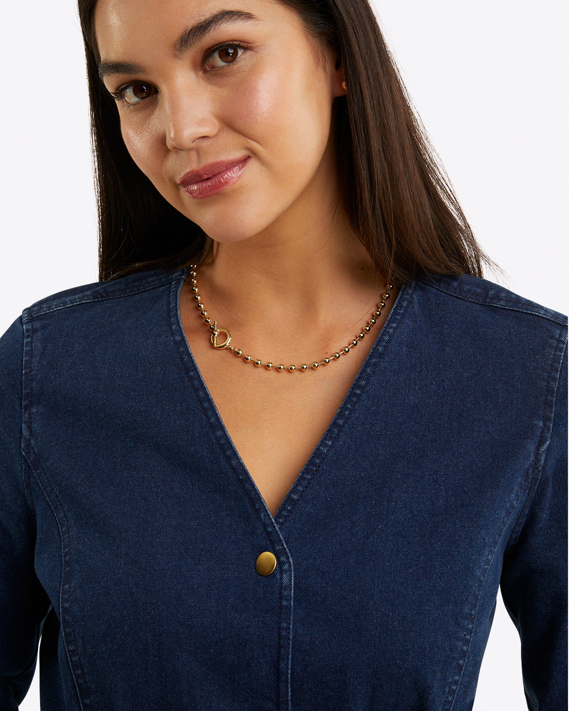 Gold Bead Toggle Necklace