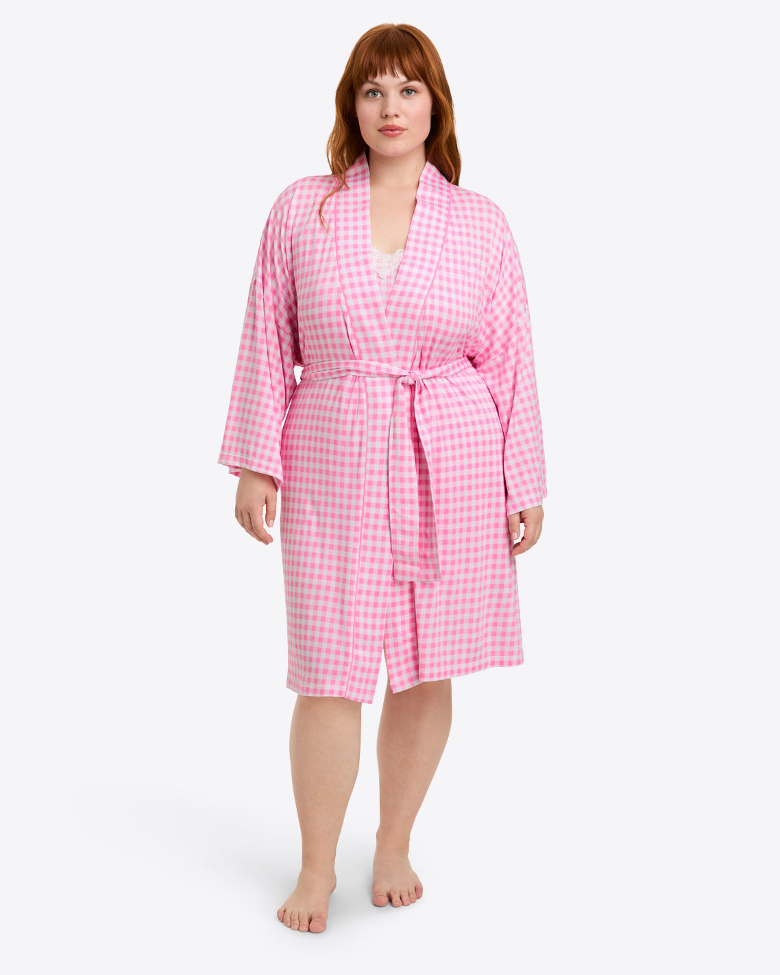 Louise Robe in Light Pink Gingham
