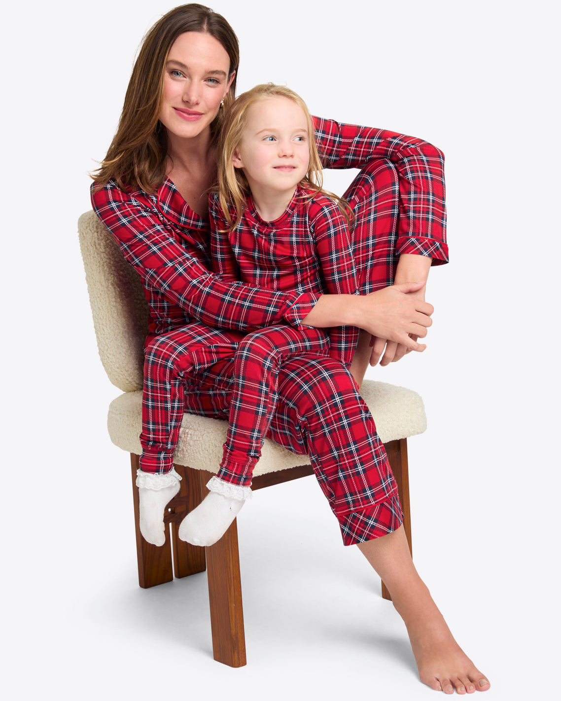 Kids Crewneck Pajama Set in Angie Plaid