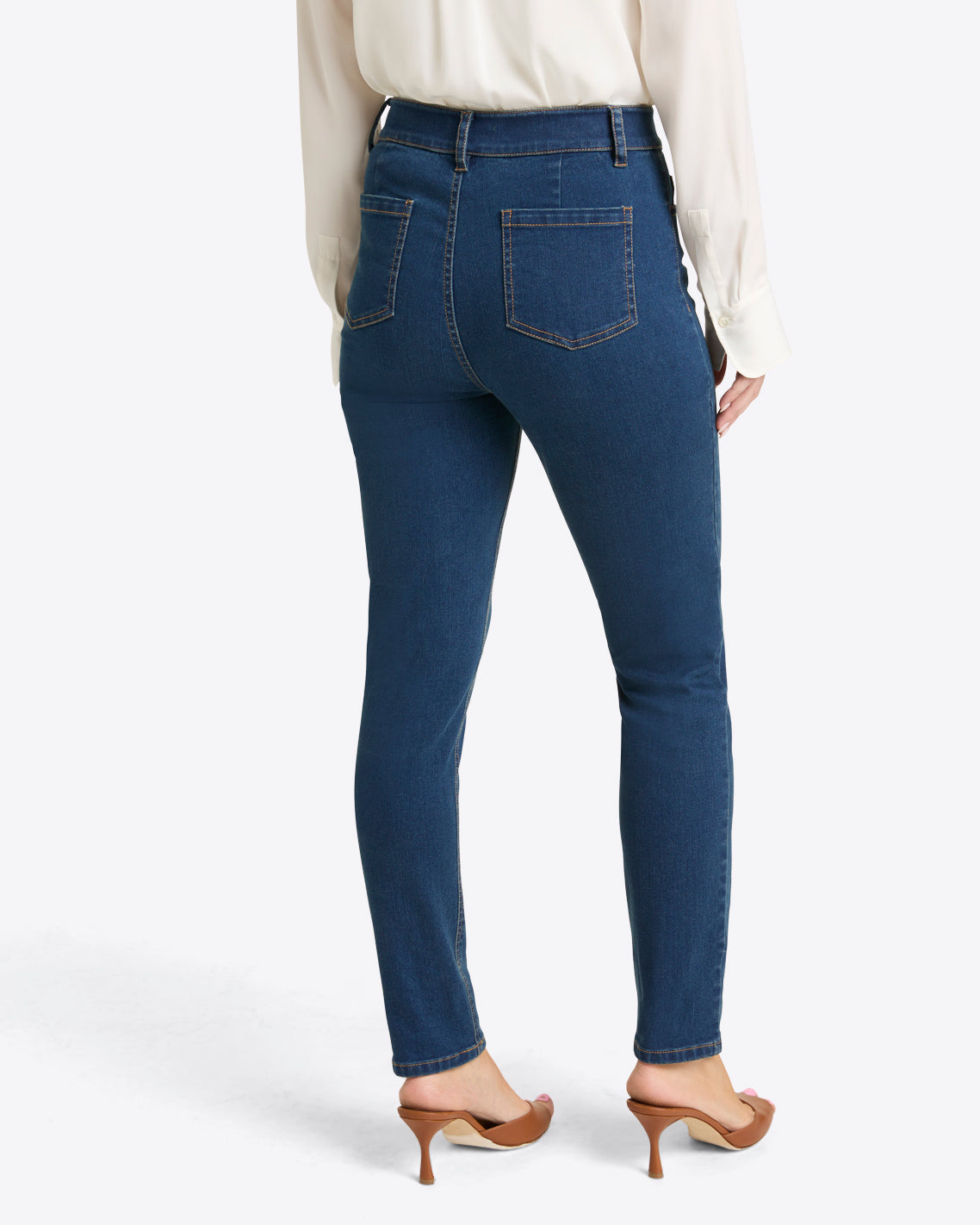 Mid-Rise Slim Jeans in Medium Wash