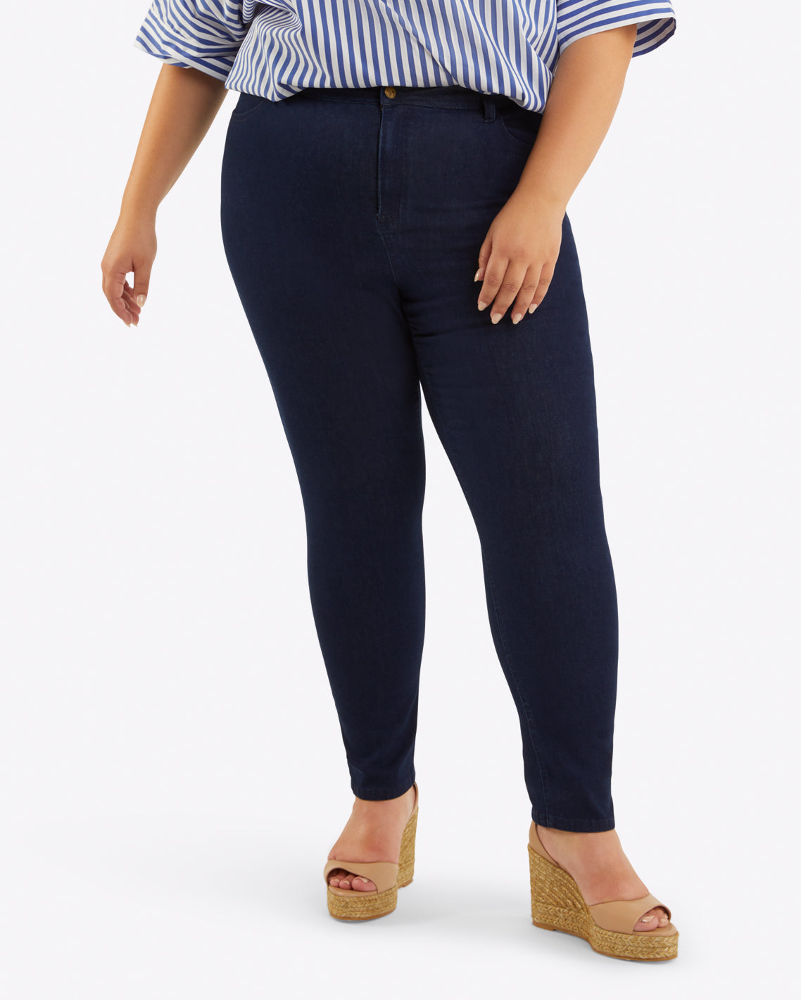 Terra & Sky Women's Plus Size High Waist Straight Leg Jeans (US
