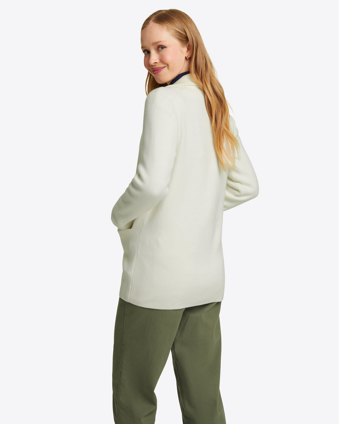 Sweater Knit Blazer in Magnolia White – Draper James