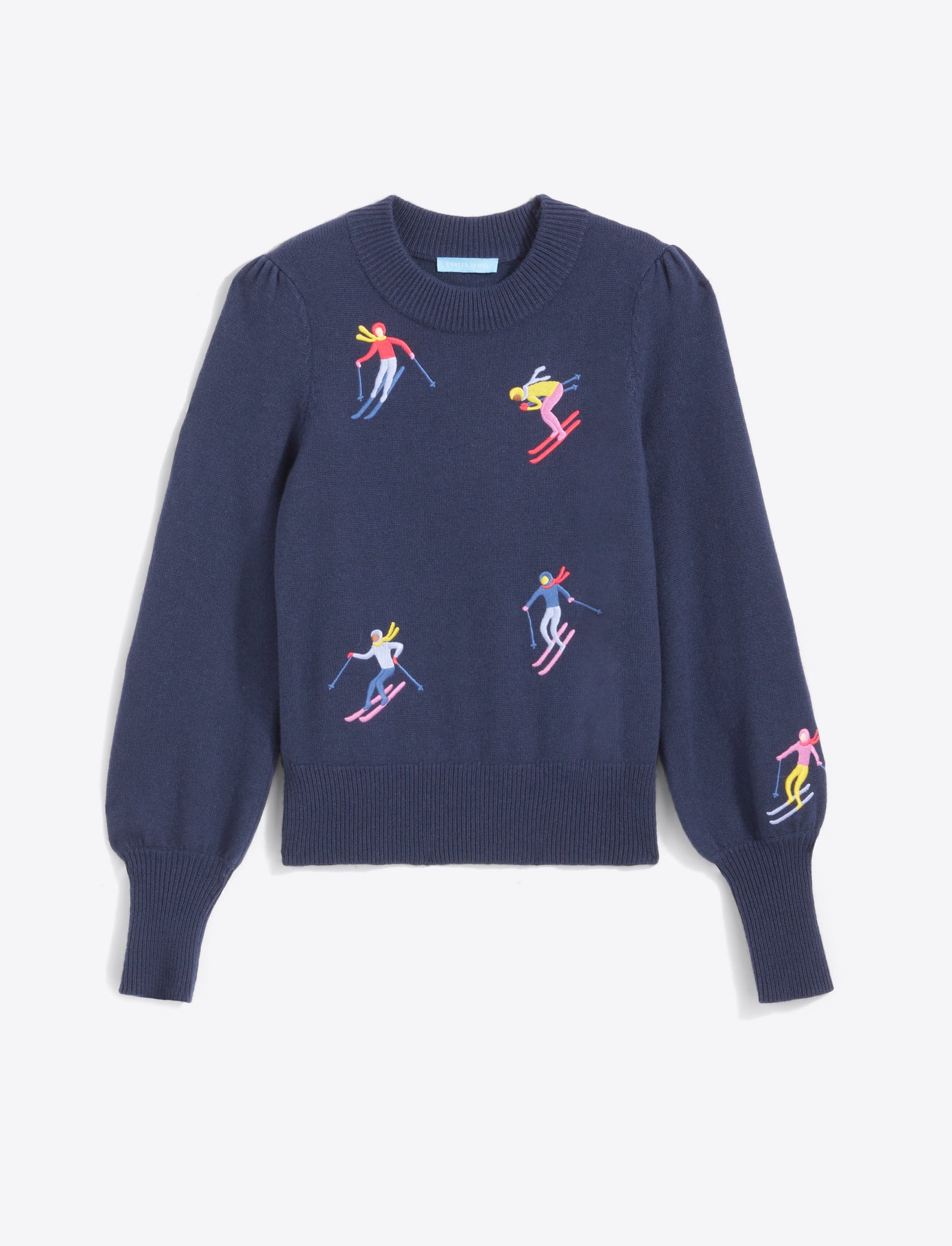 Crewneck Sweater in Embroidered Skier