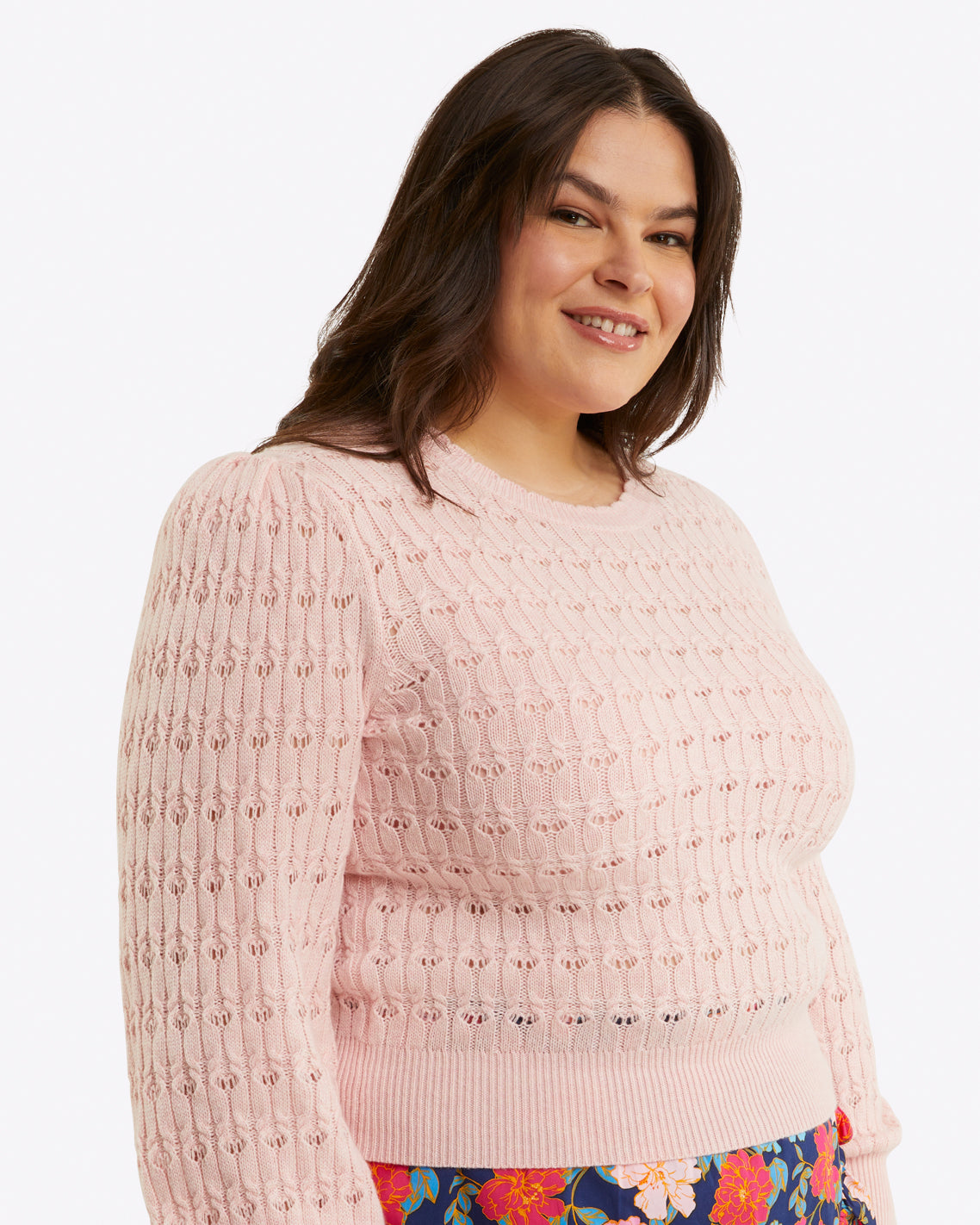 Absolutely Stripe Pointelle Knit Sweater (Extended Sizes Available) at Dry  Goods