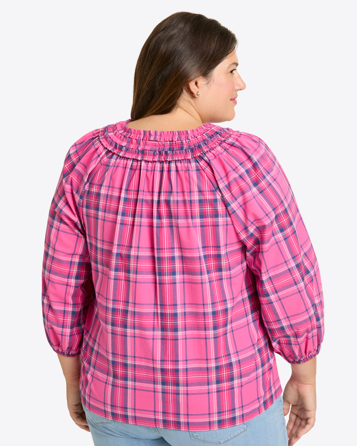 Aubrie Top in Pink Angie Plaid