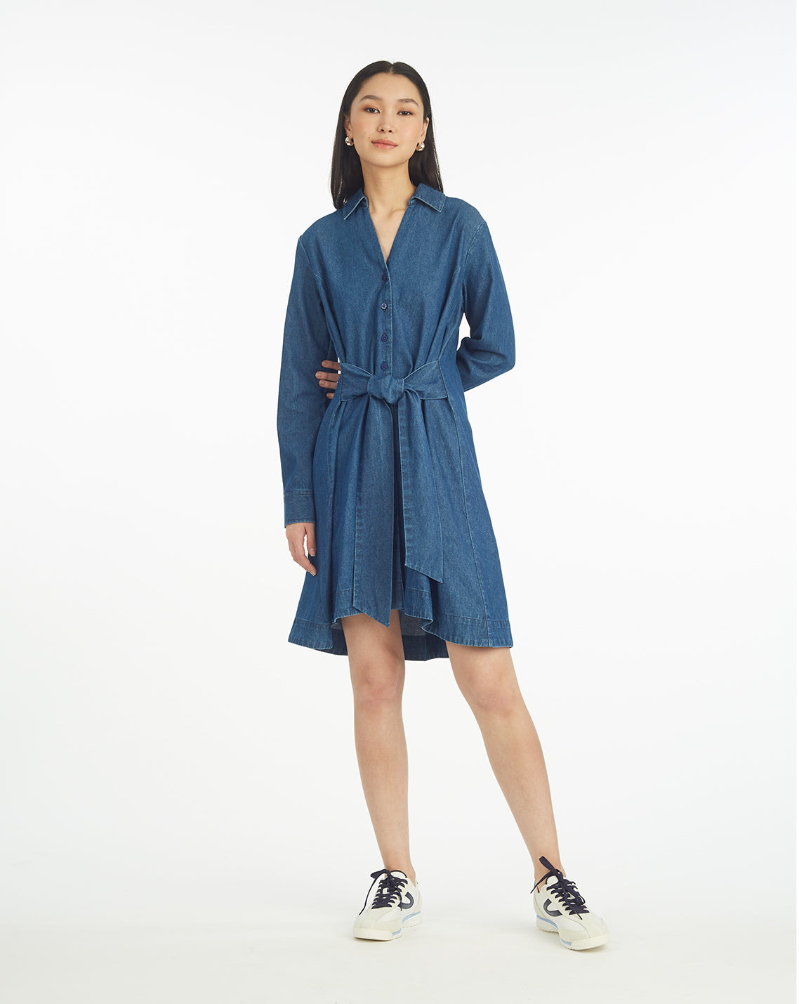 Layla Shirtdress in Dark Wash Chambray Draper James Layla Shirtdress in Dark Wash Chambray Draper James