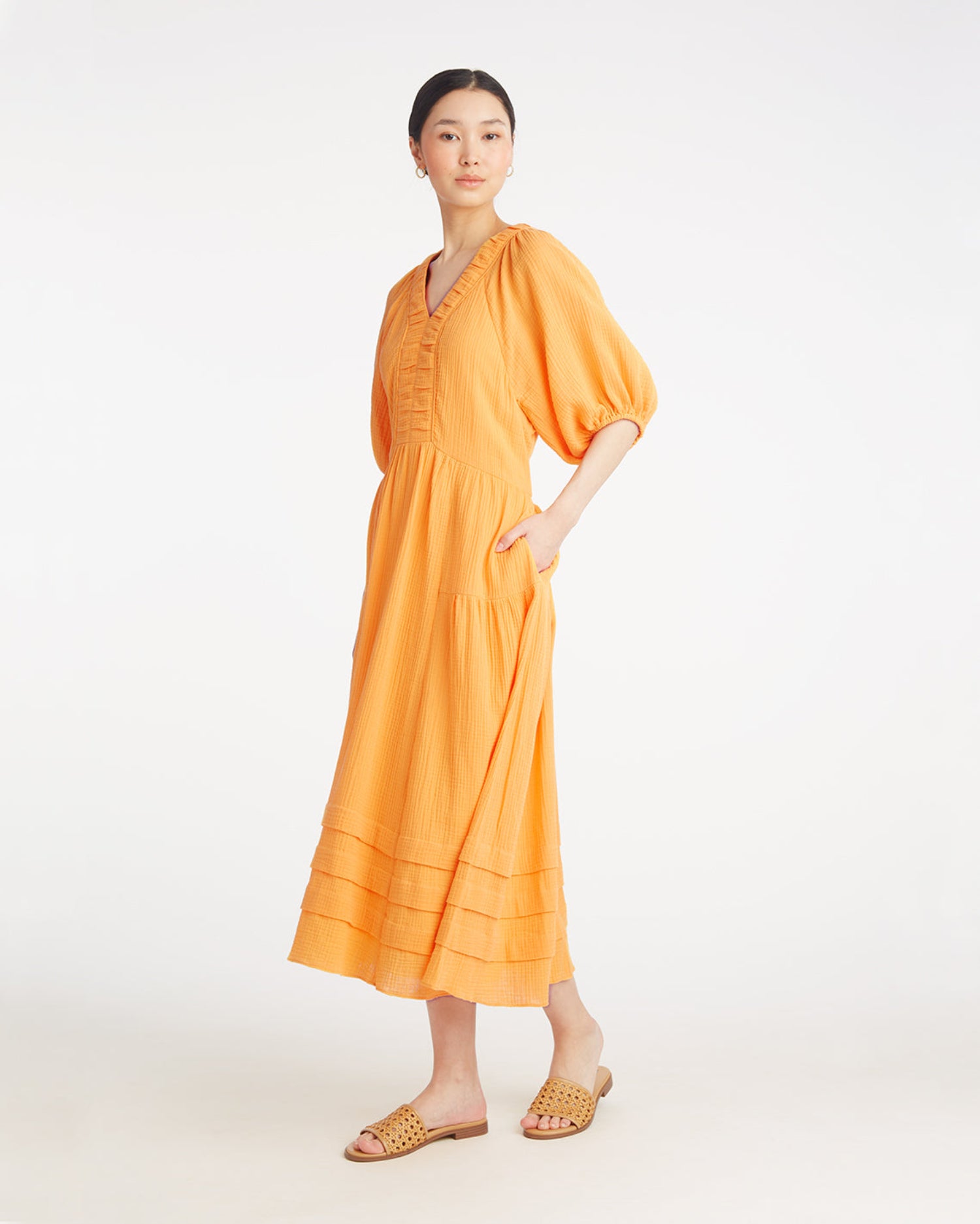 Draper James Chloe V-Neck Midi Dress Draper James Chloe V-Neck Midi Dress