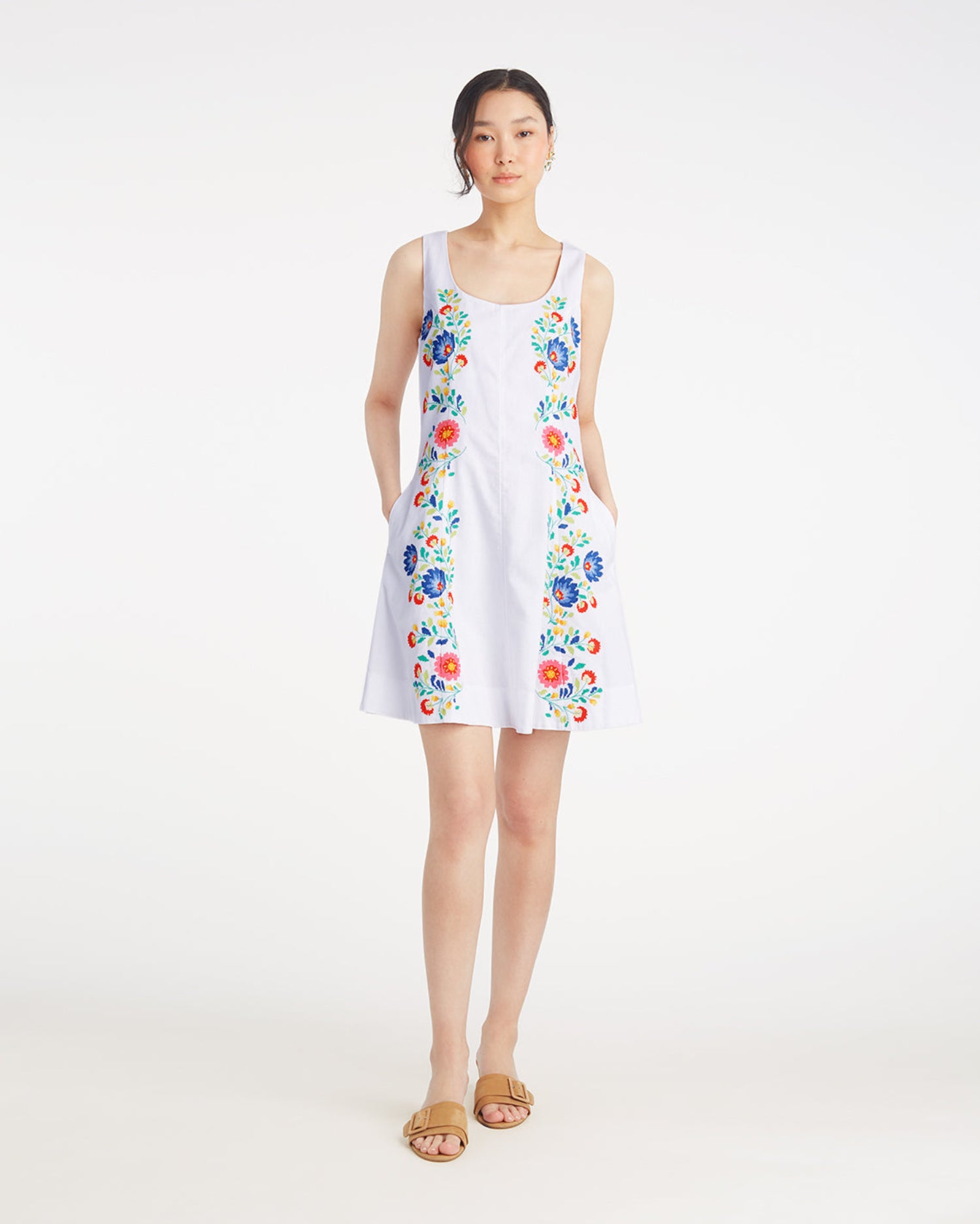 Primrose Mini Dress with Floral Embroidery Draper James Primrose Mini Dress with Floral Embroidery Draper James