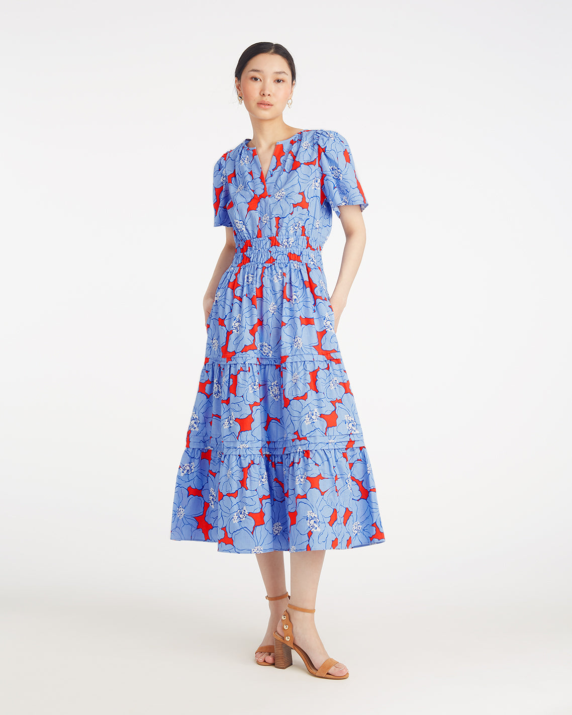 Hollie Midi Dress in Floating Floral Draper James Hollie Midi Dress in Floating Floral Draper James