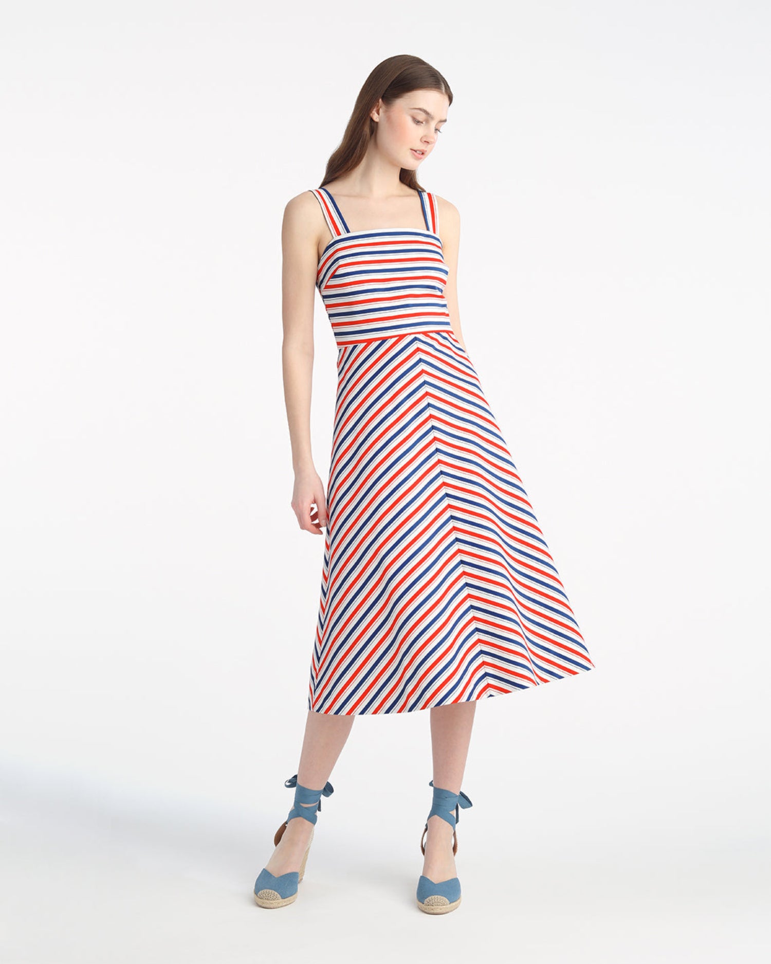 Angela Love Circle Midi Dress in Americana Stripes | Color - Americana Stripe / 6 | Draper James Angela Love Circle Midi Dress in Americana Stripes | Color - Americana Stripe / 6 | Draper James
