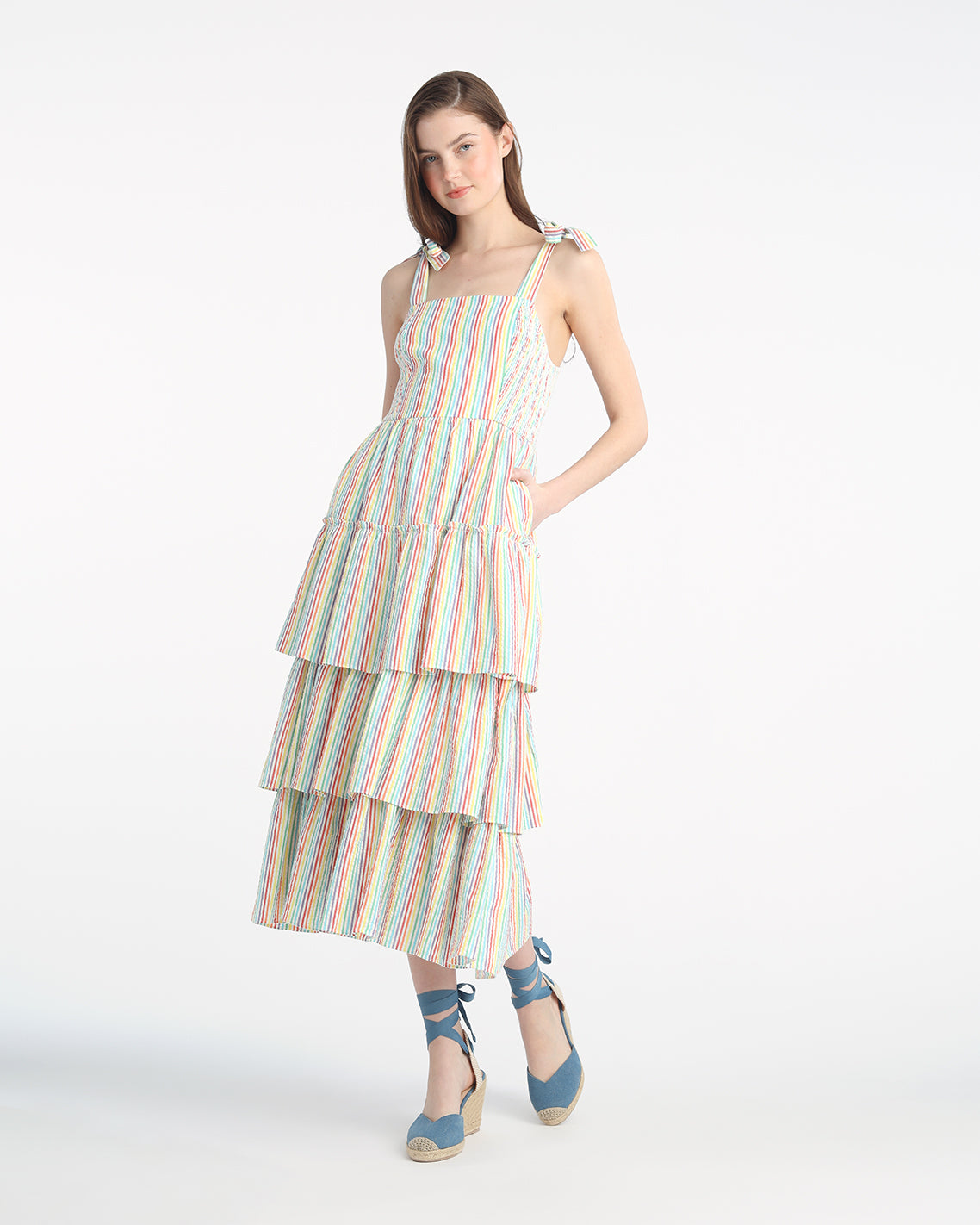 Draper James Women's Taylor Tiered Midi Dress - White - Casual Dresses Draper James Women's Taylor Tiered Midi Dress - White - Casual Dresses