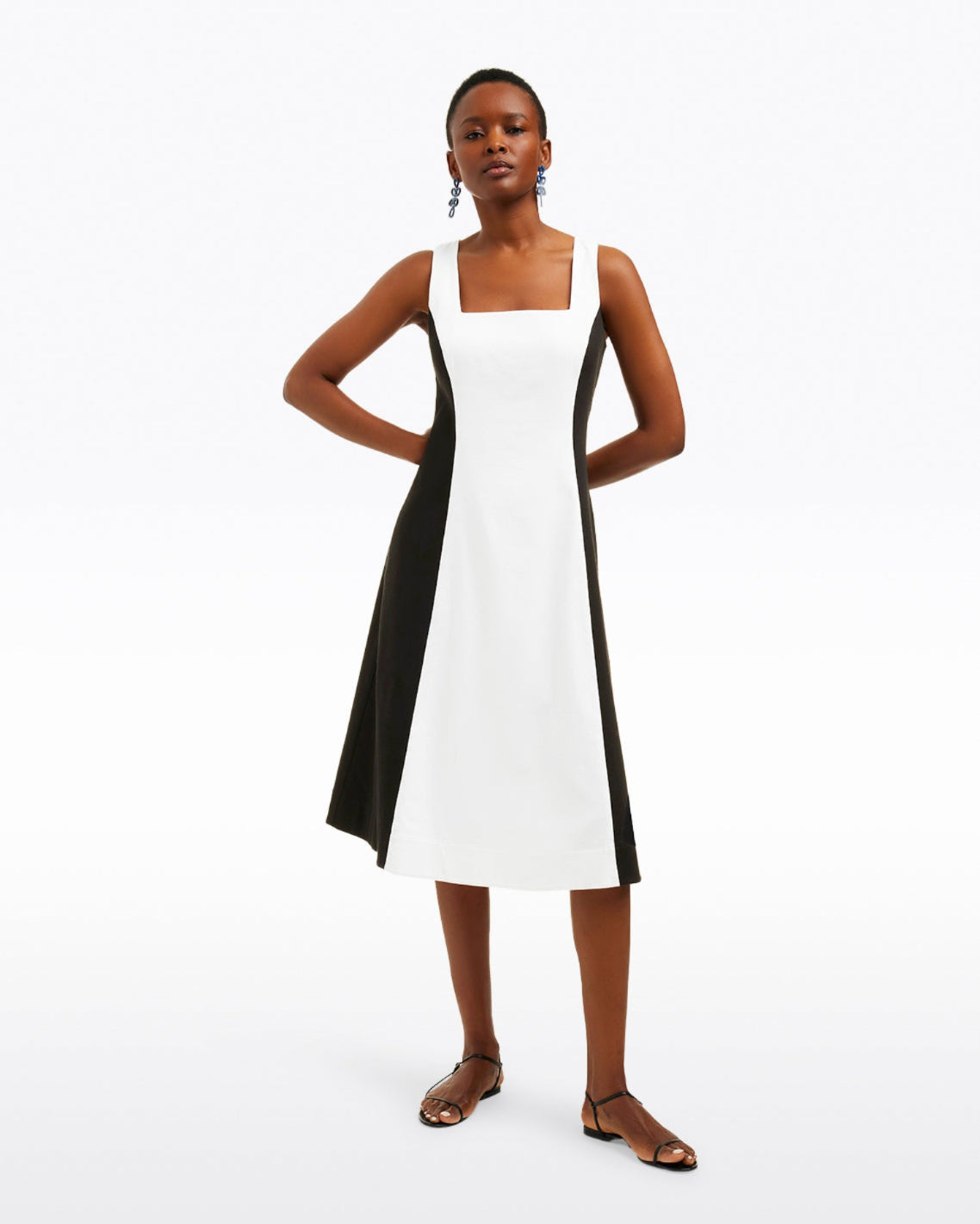 Genevieve Midi Dress in Black and White | Color - Black / 12 | Draper James Genevieve Midi Dress in Black and White | Color - Black / 12 | Draper James