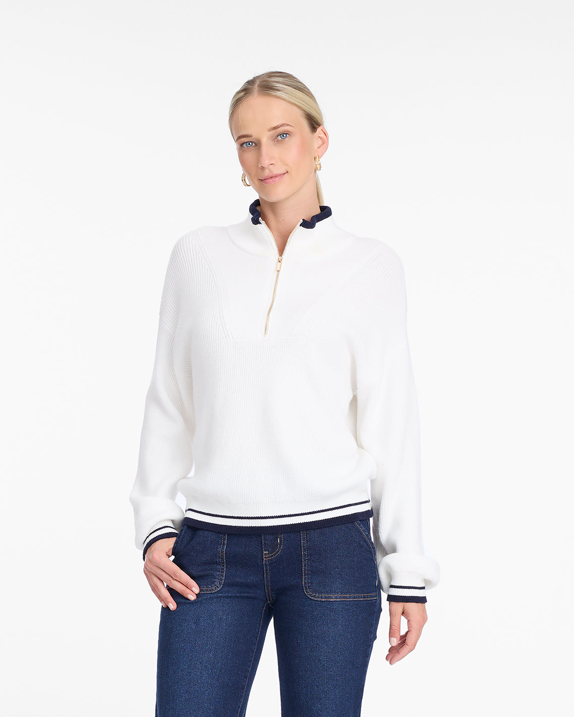 Quarterzip Sweater – Draper James Quarterzip Sweater – Draper James