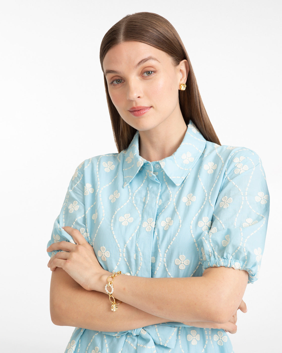 Pearl and Gold Chain Bracelet Draper James Pearl and Gold Chain Bracelet Draper James