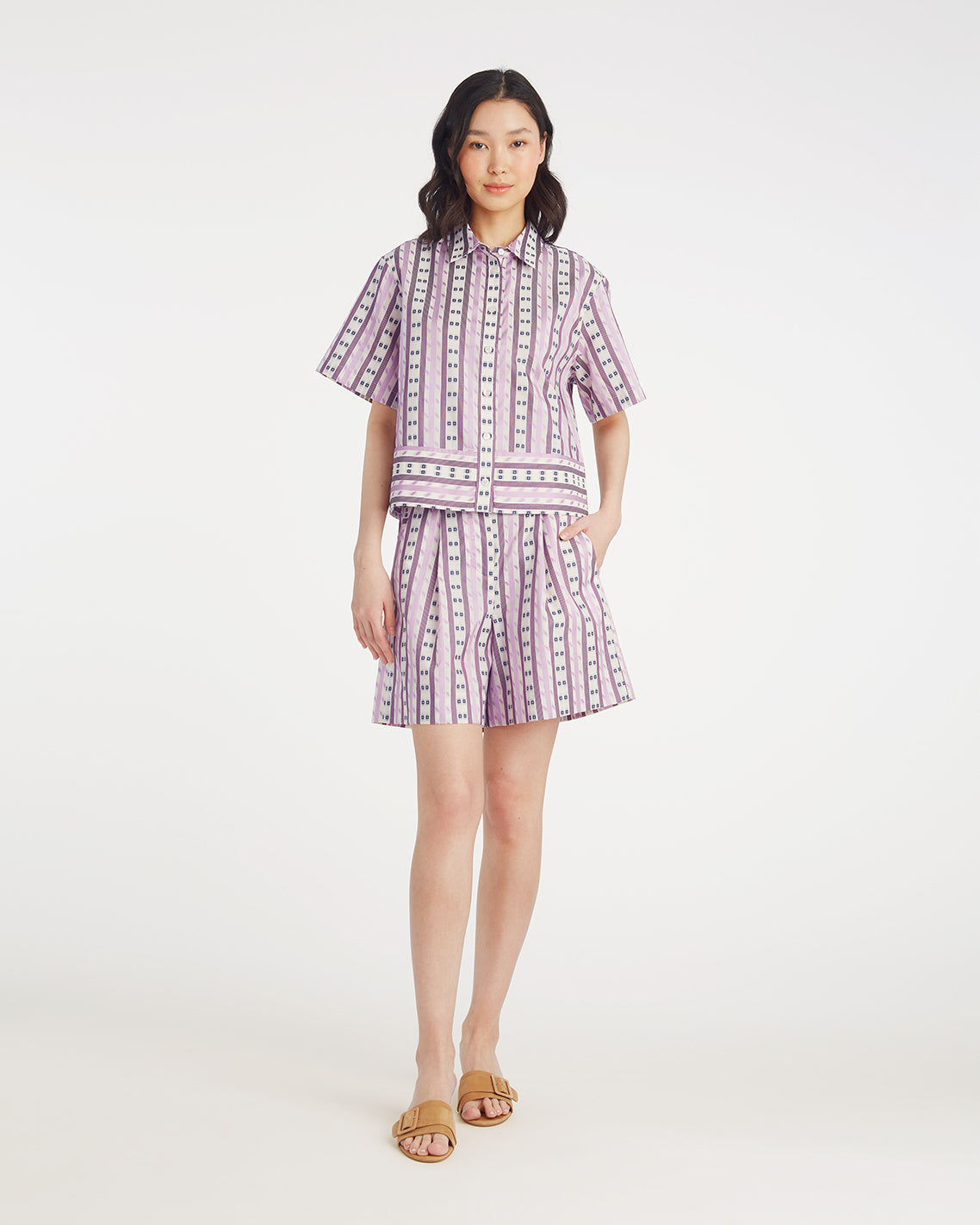 striped dress shorts Cupshe Clear as Day Striped Shorts - Black