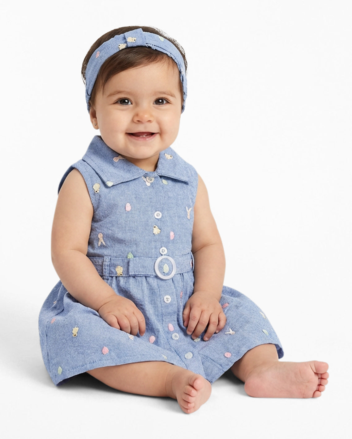 infant blue jean dress BLUE DENIM SLEEVELESS DRESS MARQUES ' ALMEIDA