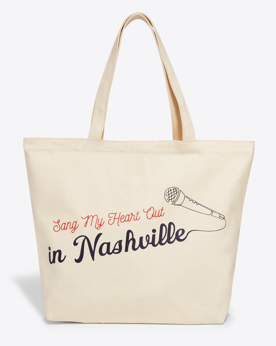 Draper James Sang My Heart Out in Nashville Canvas Tote Bag in Color Magnolia White