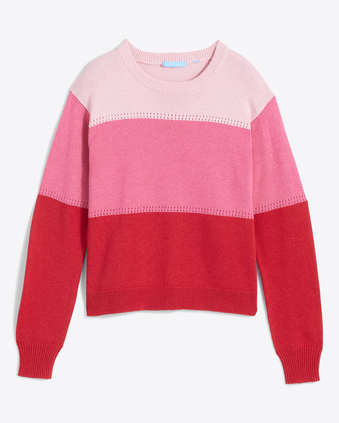 Crewneck Sweater in Pink Colorblock – Draper James