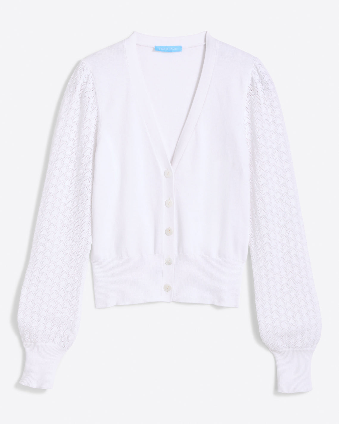 Button Front Cardigan in White