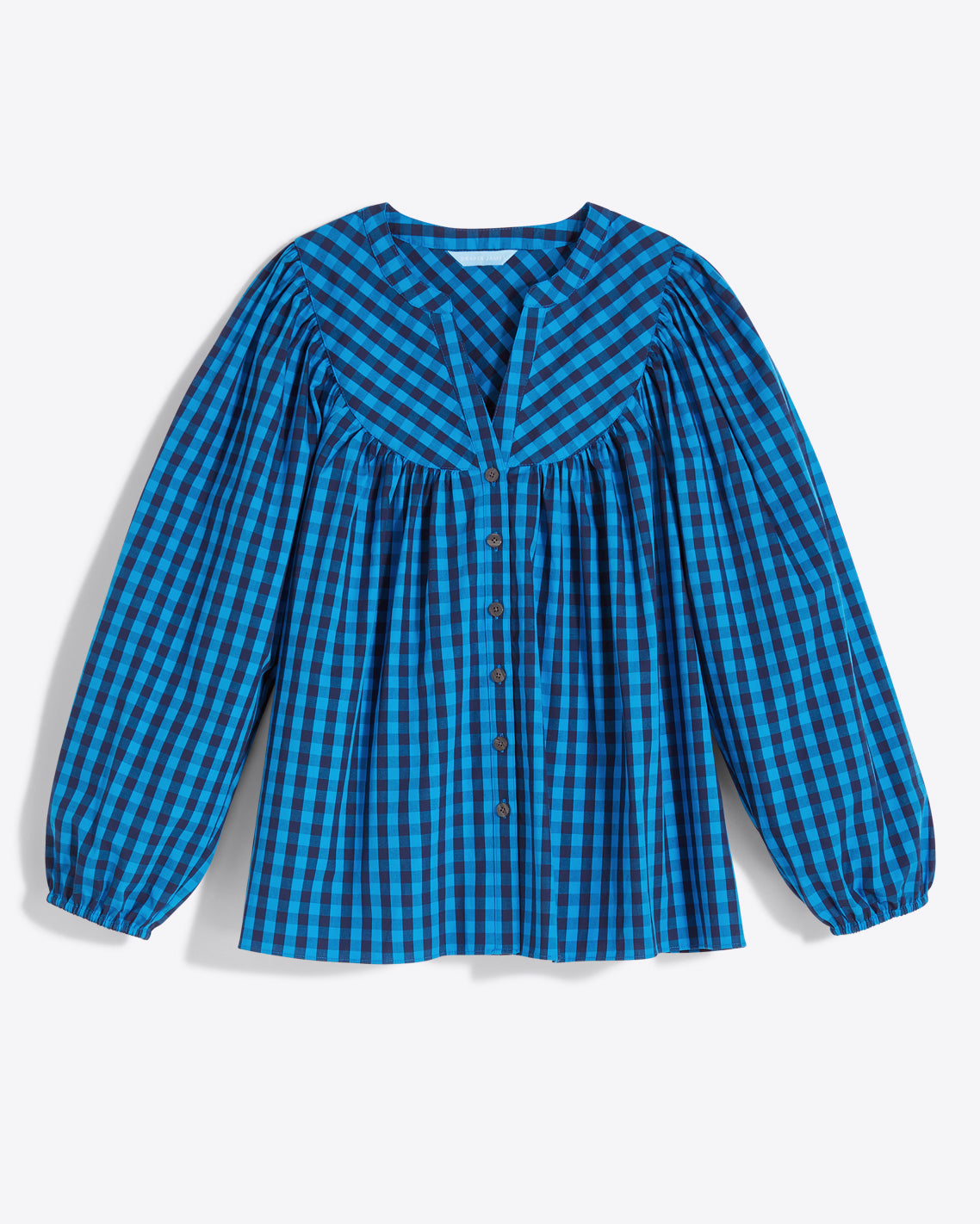 Button-Front Top in Blue Gingham – Draper James