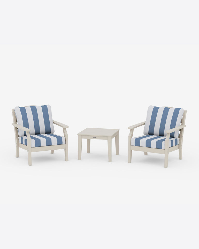 Savannah 3-Piece Deep Seating Set in Cabana Stripe