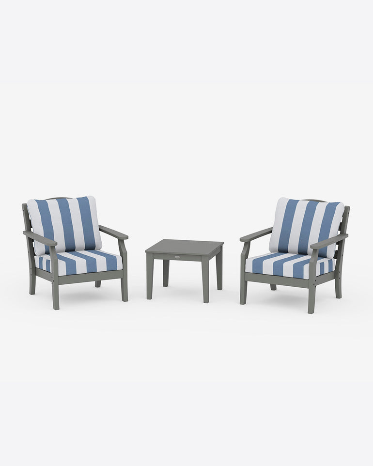 Savannah 3-Piece Deep Seating Set in Cabana Stripe