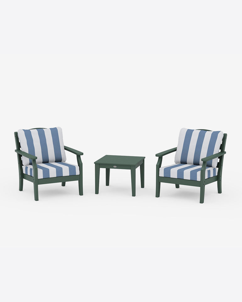 Savannah 3-Piece Deep Seating Set in Cabana Stripe