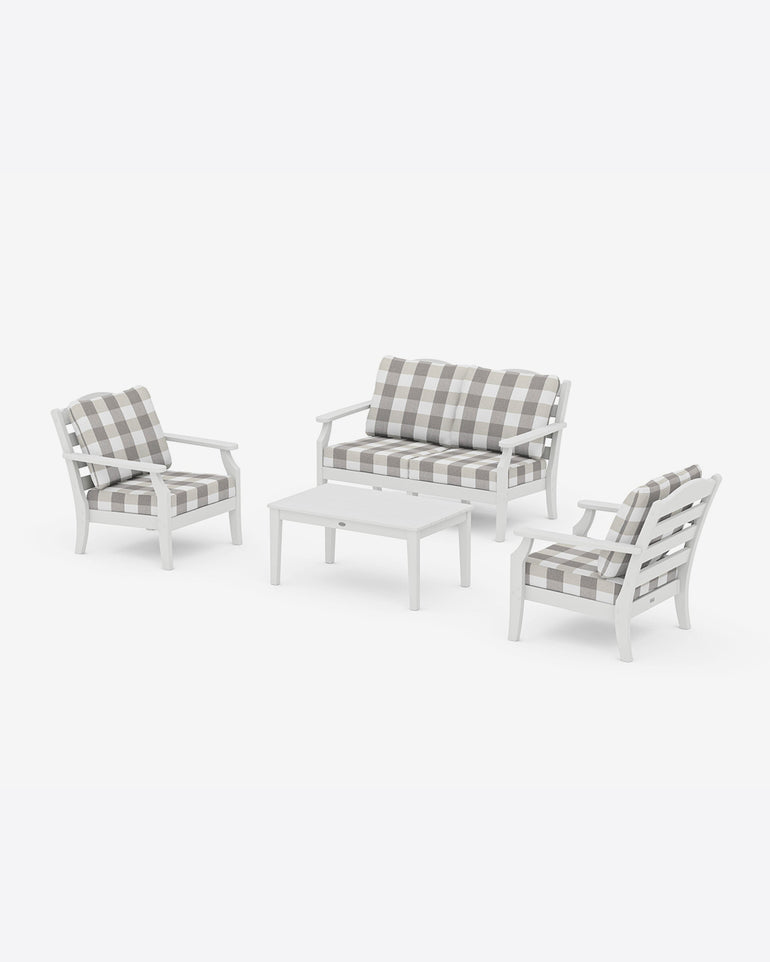 Savannah 4-Piece Deep Seating Set with Loveseat in Buffalo Plaid