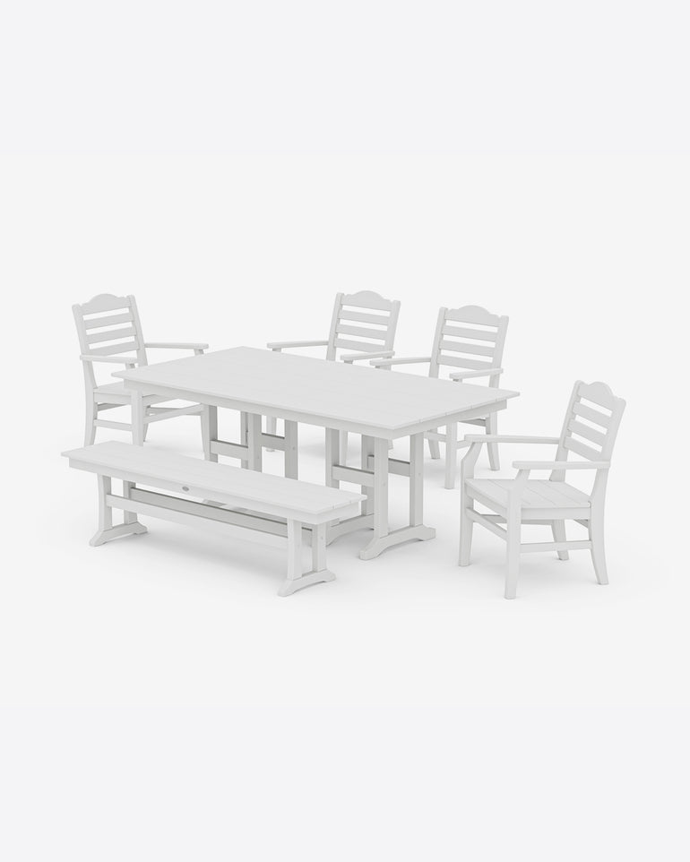 Savannah 6-Piece Farmhouse Dining Set with Bench