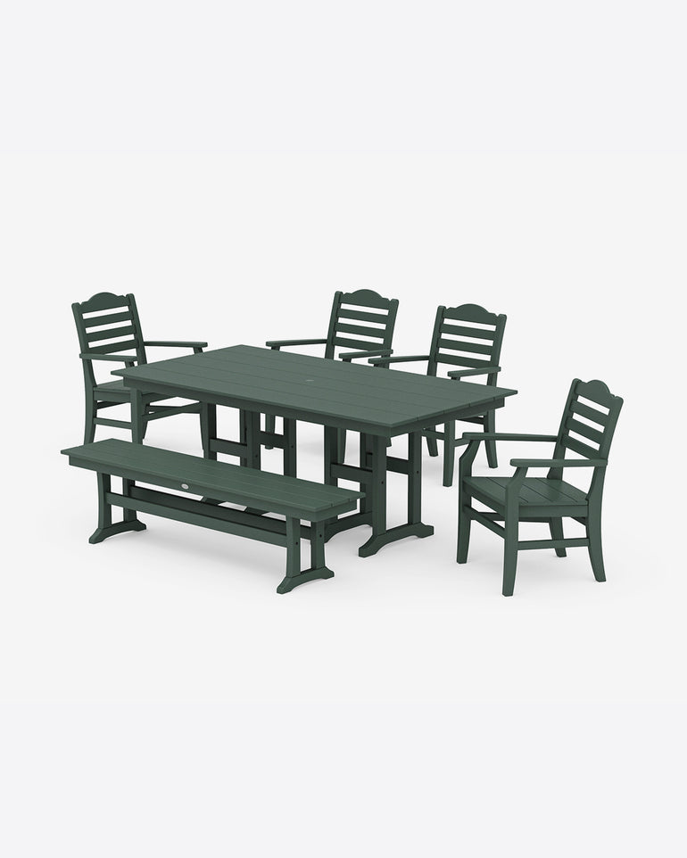 Savannah 6-Piece Farmhouse Dining Set with Bench