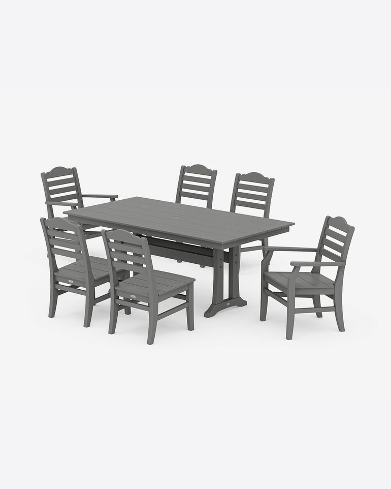 Savannah 7-Piece Farmhouse Dining Set with Trestle Legs
