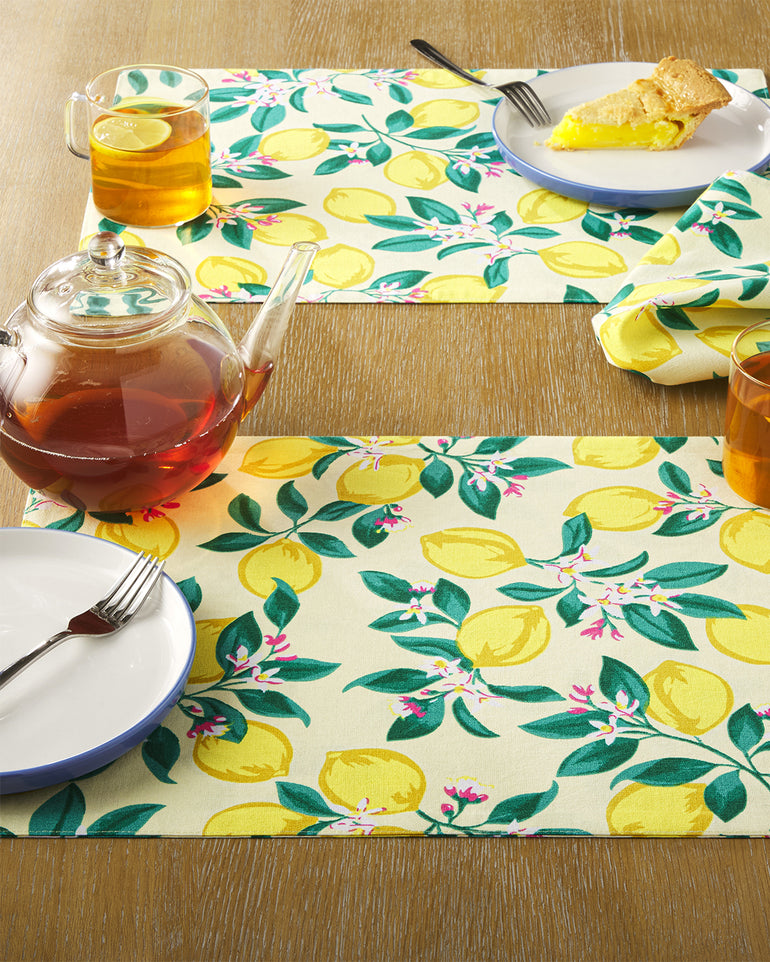 Lemon Blossom Reversible Placemat Set