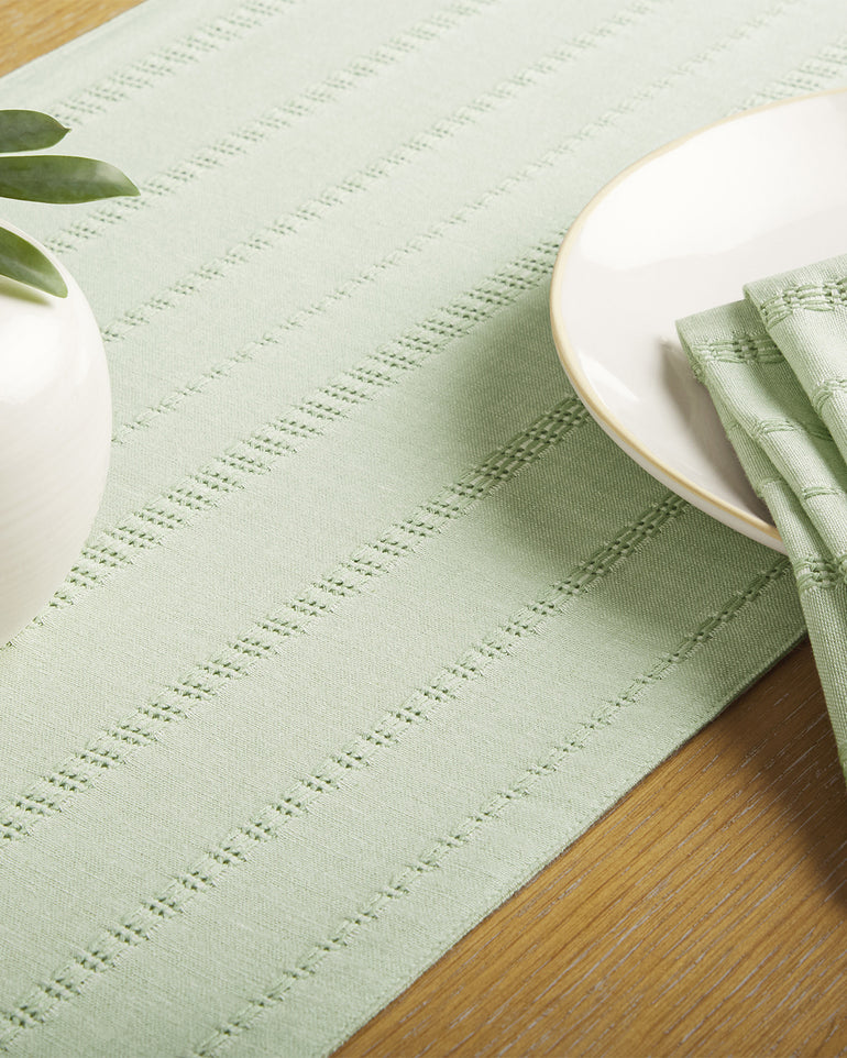 Woven Table Runner in Sage Green