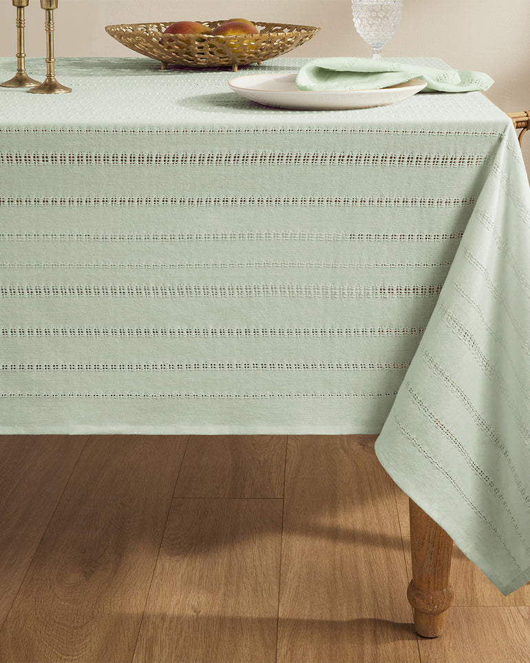 Woven Tablecloth in Sage Green 60x84