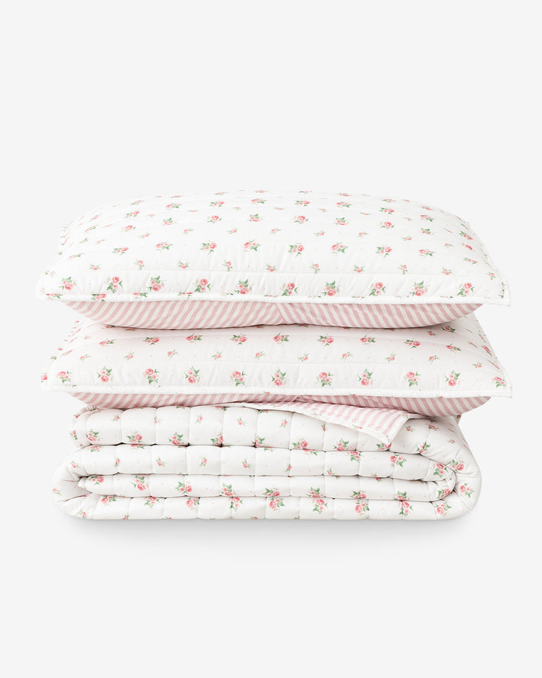 Ceraphina Floral Pink Quilt Set