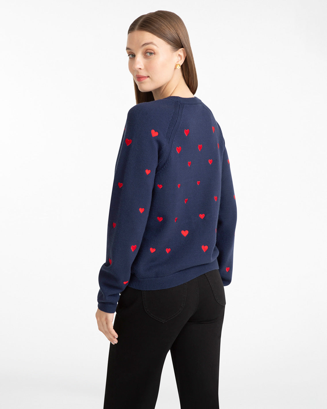 Ditsy Heart Crewneck Sweater