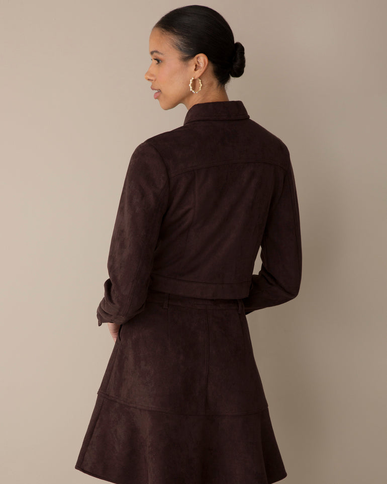 Button Down Skirt in Chocolate