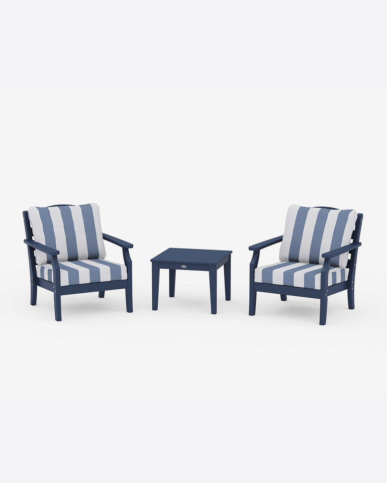 Savannah 3-Piece Deep Seating Set in Cabana Stripe