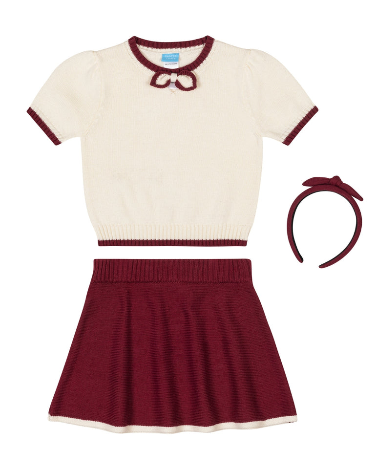 Girls' Top, Skirt And Headband Set