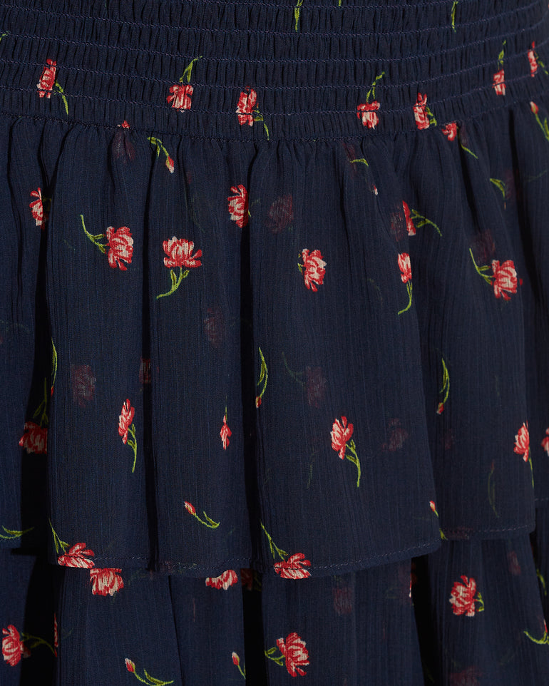 Katie Midi Dress in Ditsy Autumn Flowers