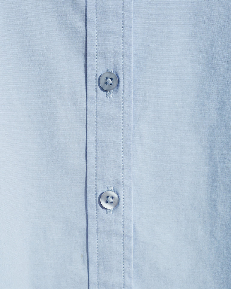 Long-Sleeve Button Down in Cotton Poplin