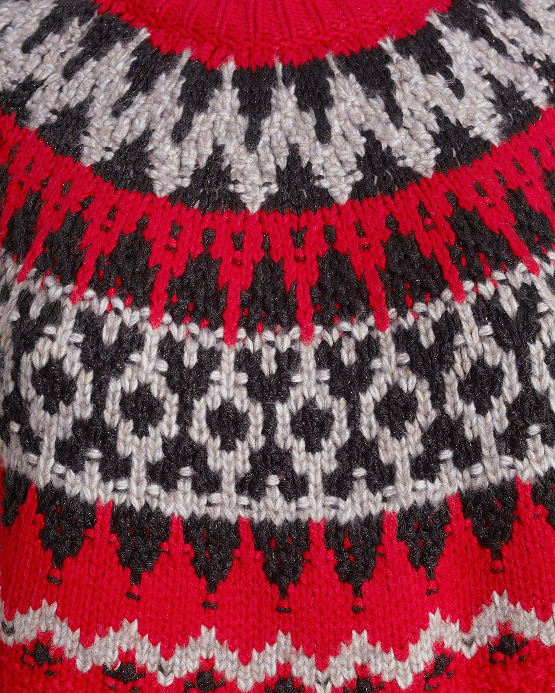 Fairisle Sweater in Lipstick Red Multi