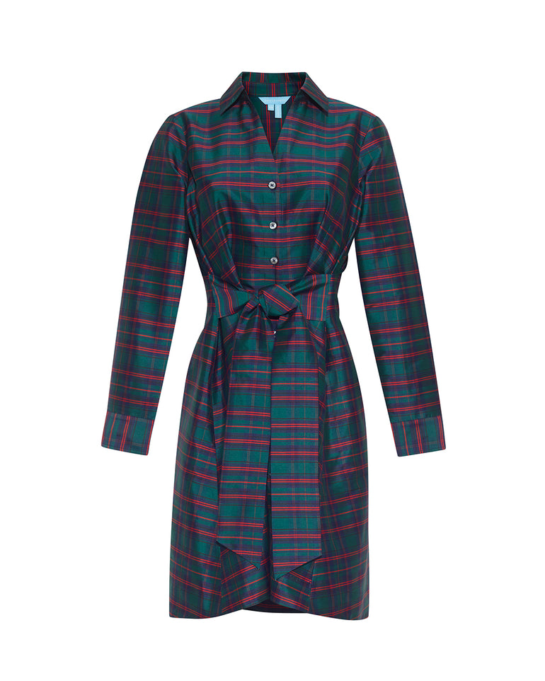 Layla Mini Shirtdress in Plaid