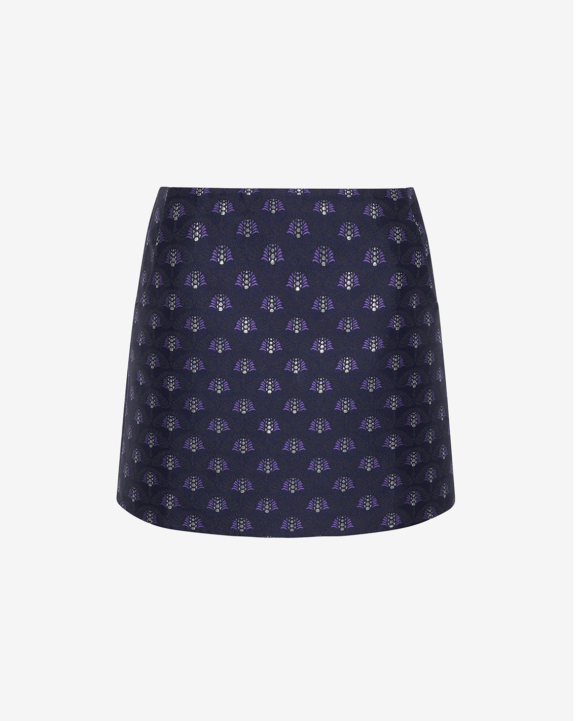 Mini Skirt in Fan Floral Jacquard